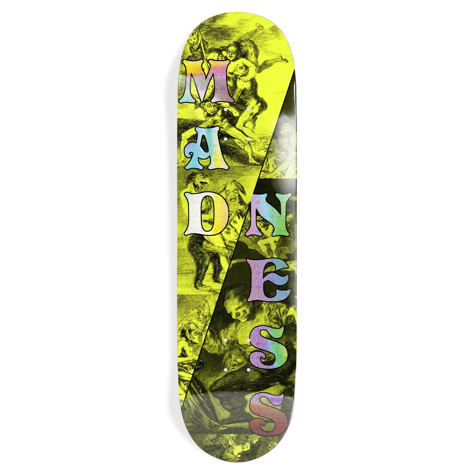 Madness Skateboards Split R7 Deck - Safety Yellow/Holographic 8.25"