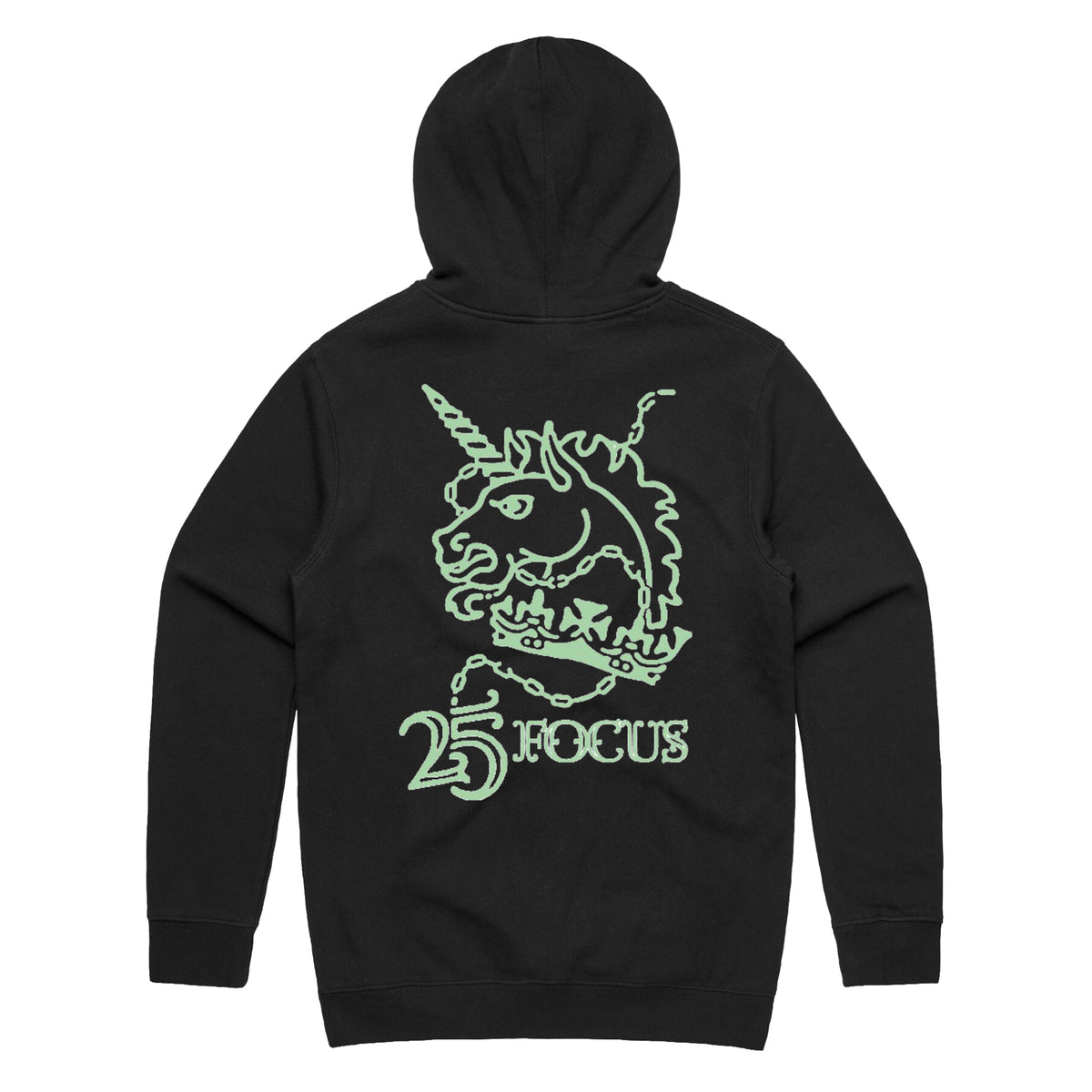 Focus 25th Anniversary Unicorn Head Hoodie - Black