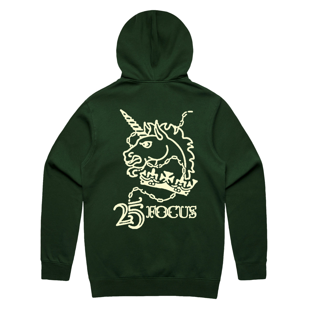Focus 25th Anniversary Unicorn Head Hoodie - Green