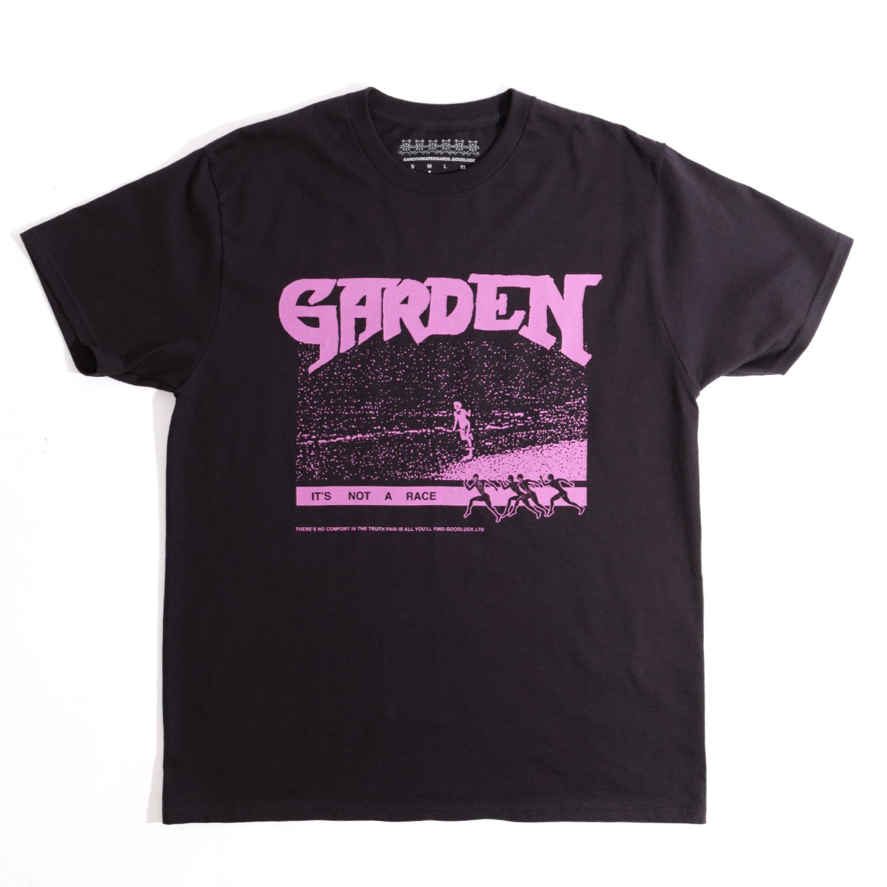 Garden Not A Race T-shirt - Pink on Black