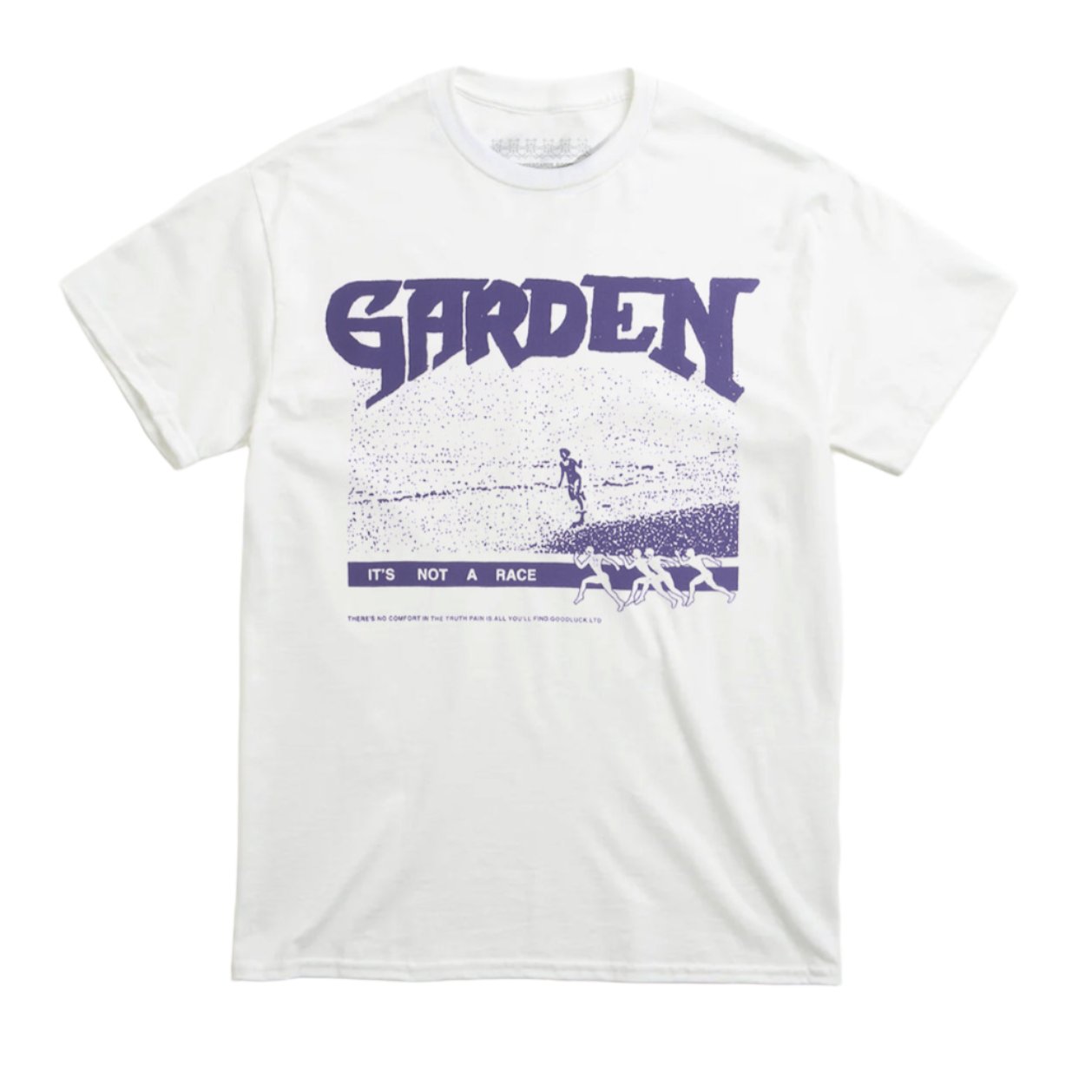 Garden Not A Race T-shirt - Purple on White