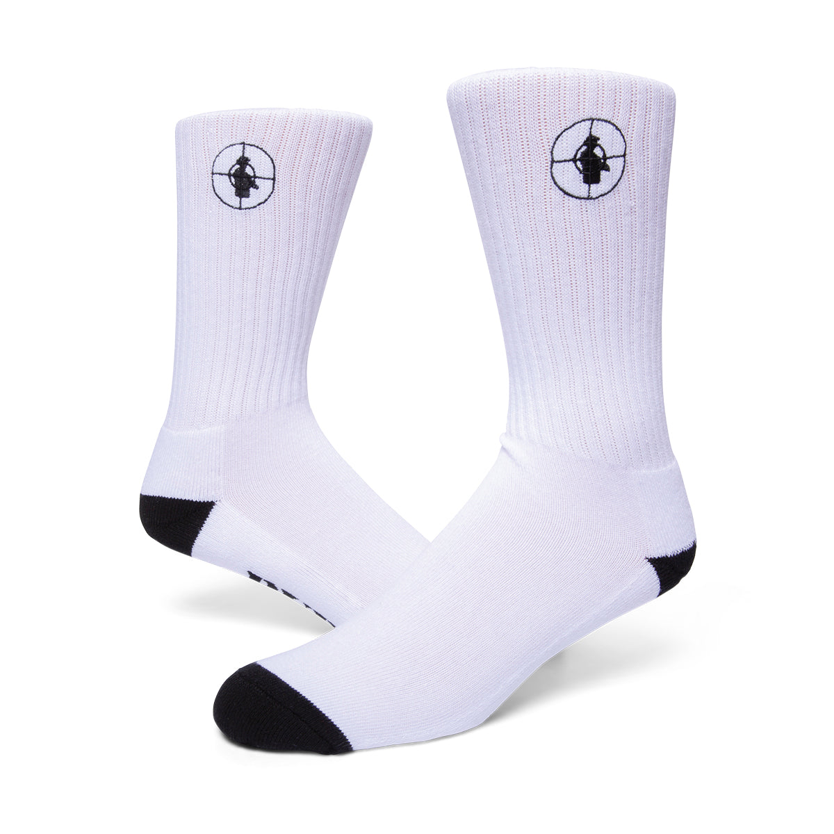 Lakai x Public Enemy Sniper Logo Socks - White