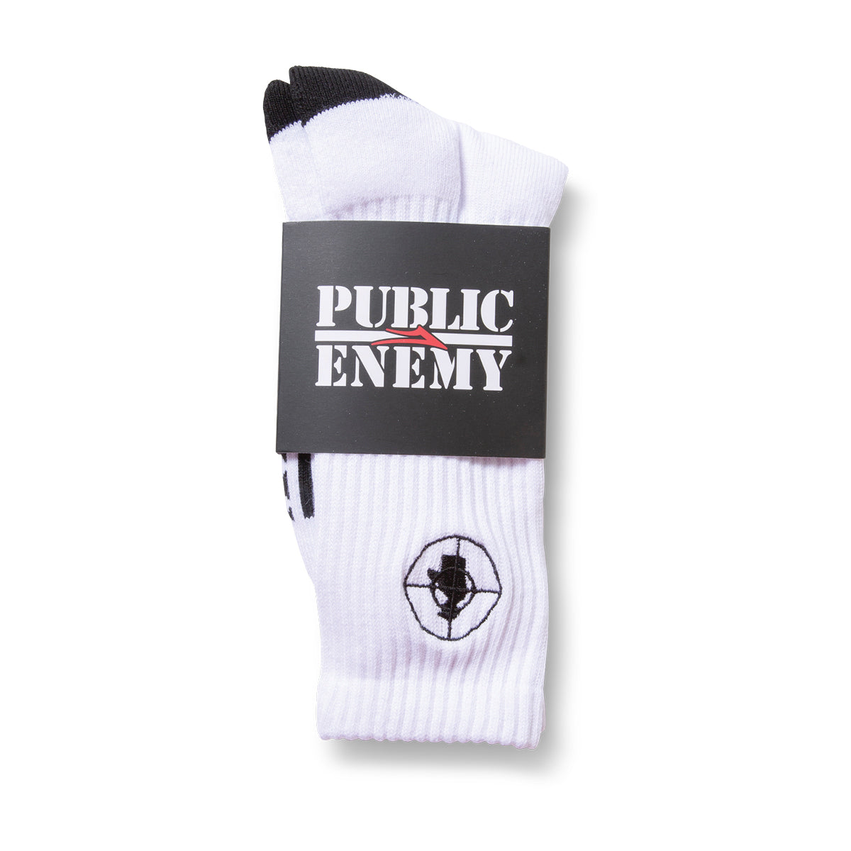 Lakai x Public Enemy Sniper Logo Socks - White