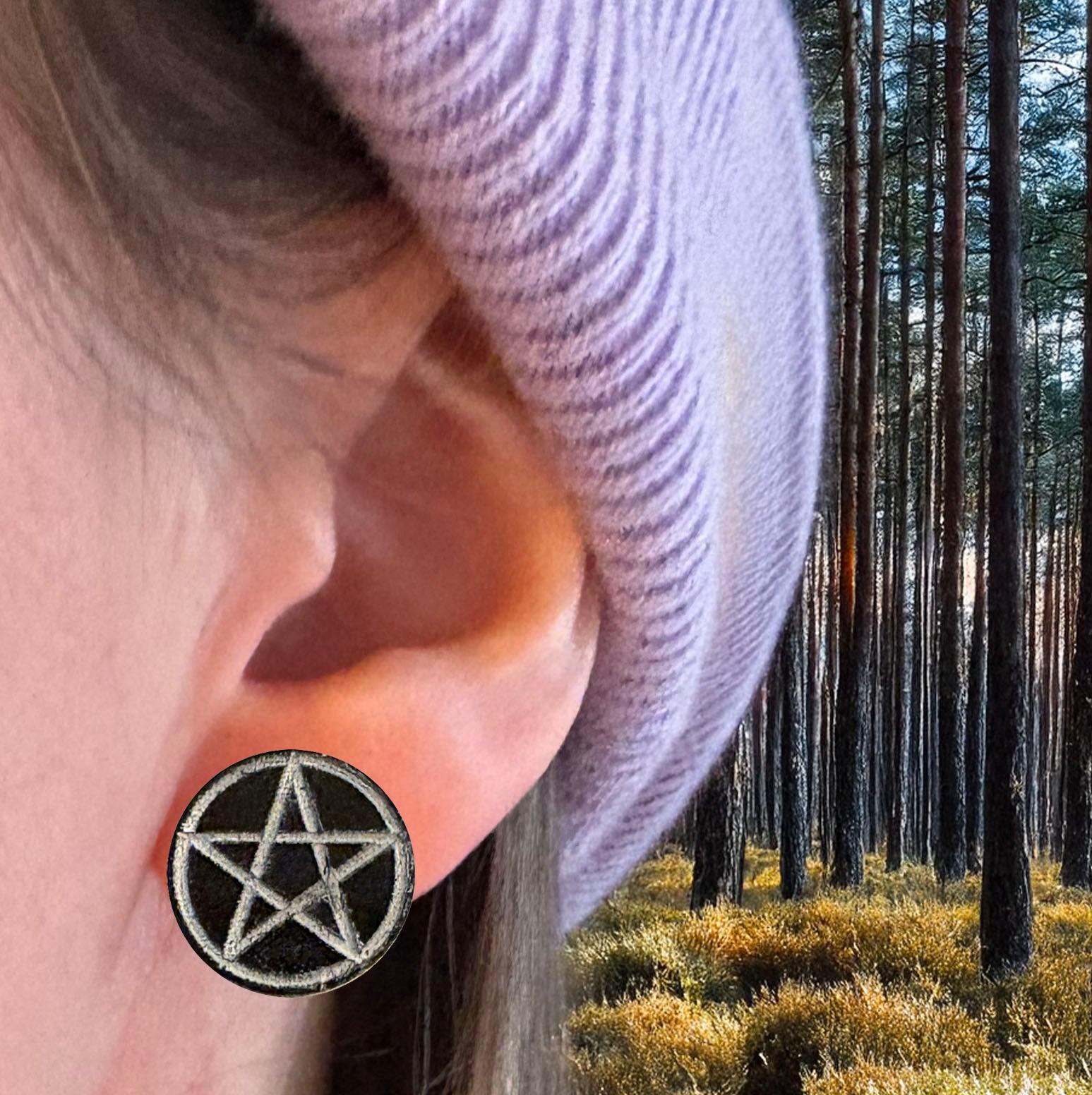 Woke Up Late - Pentagram Earring Studs