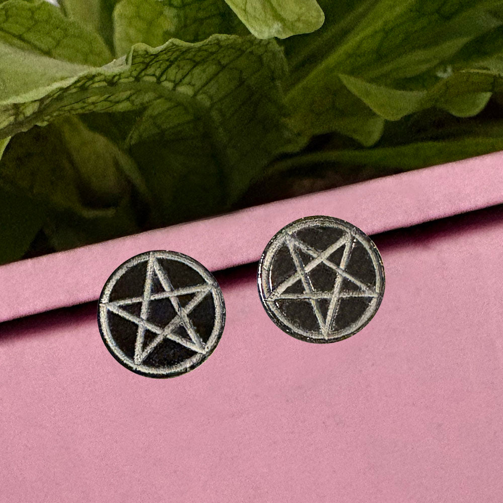 Woke Up Late - Pentagram Earring Studs