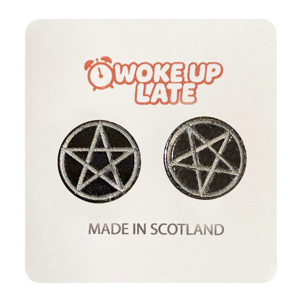 Woke Up Late - Pentagram Earring Studs