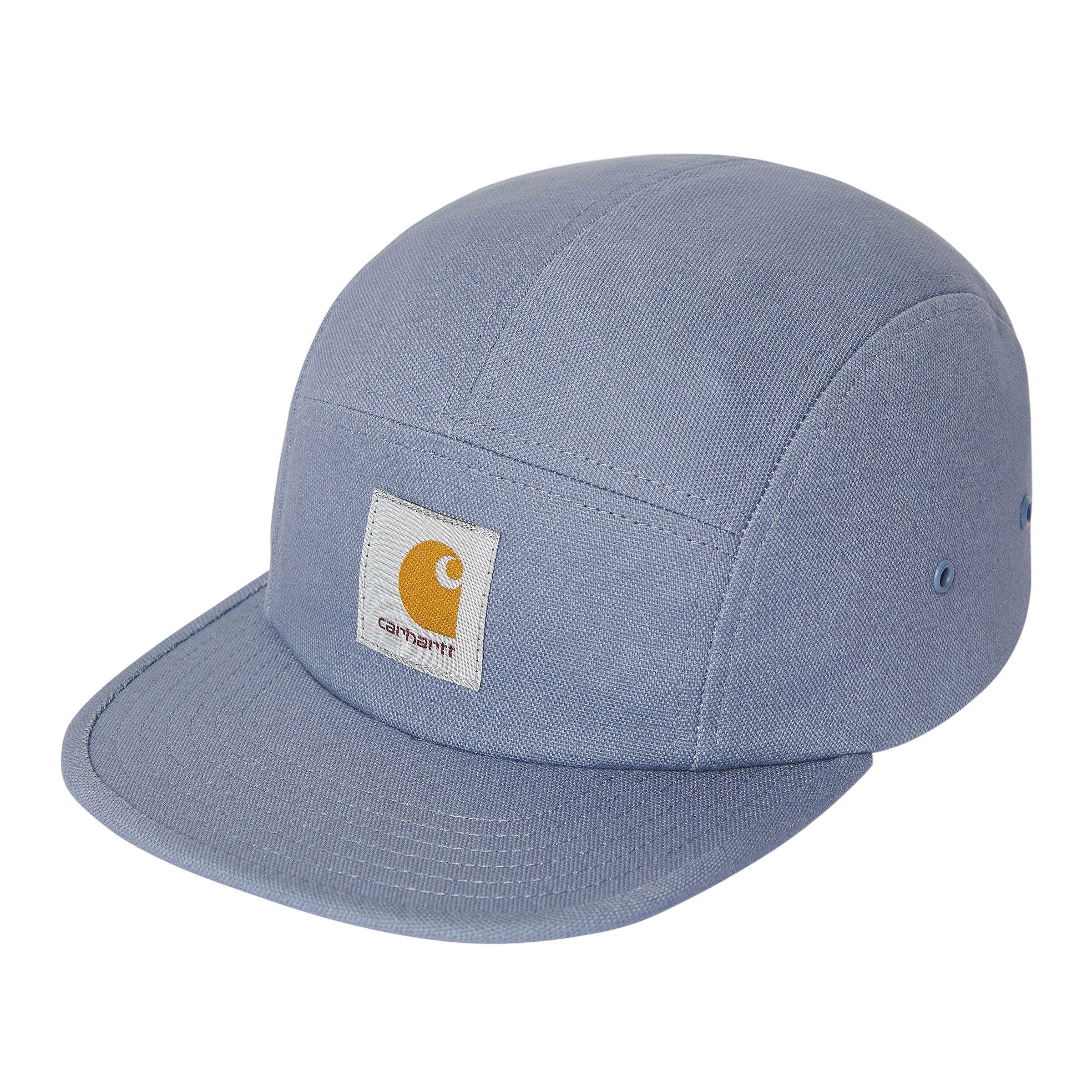 Light blue Carhartt cap with woven logo. Free UK shipping on orders over £50.