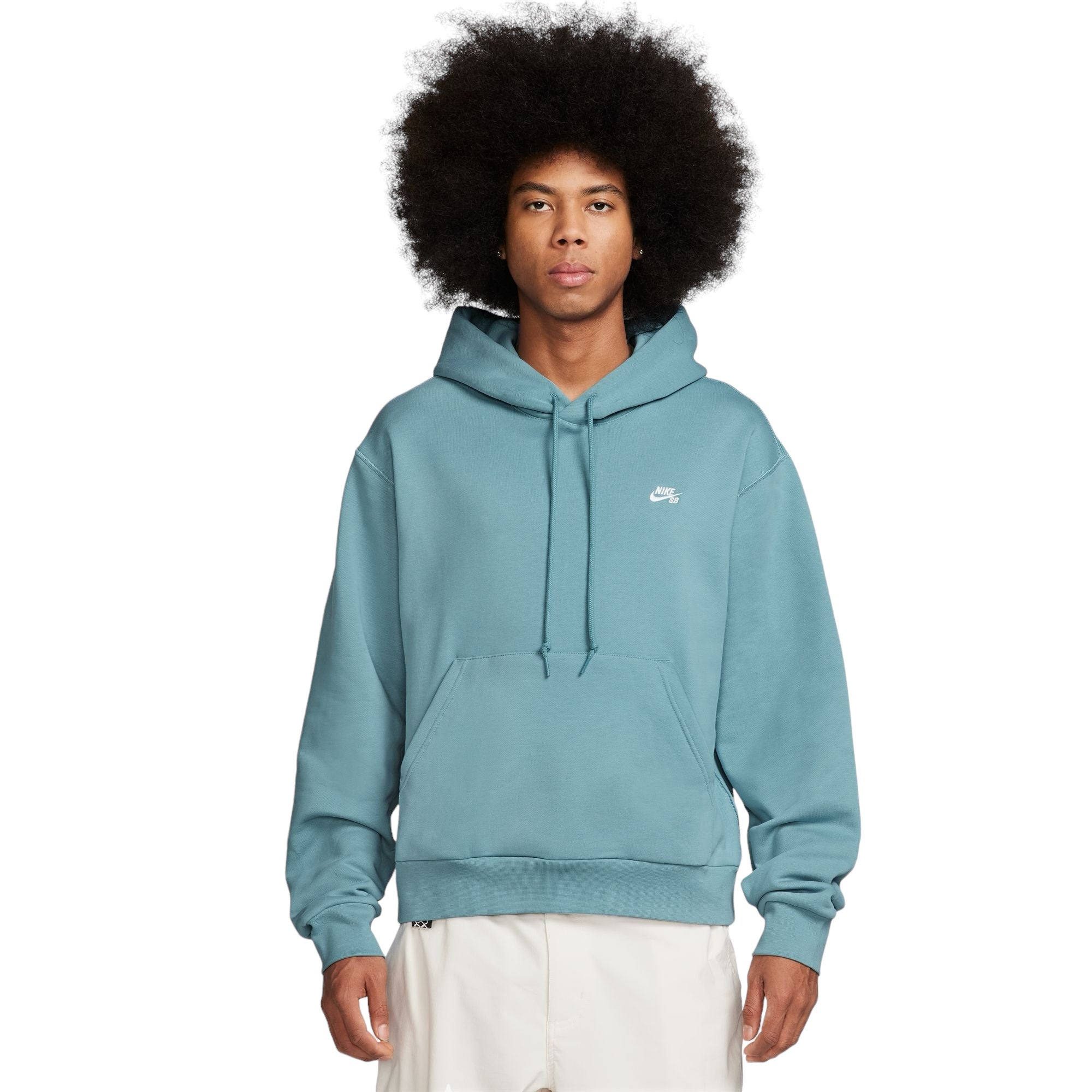 Nike SB Essential Hooded Sweatshirt - Denim Turquoise/White