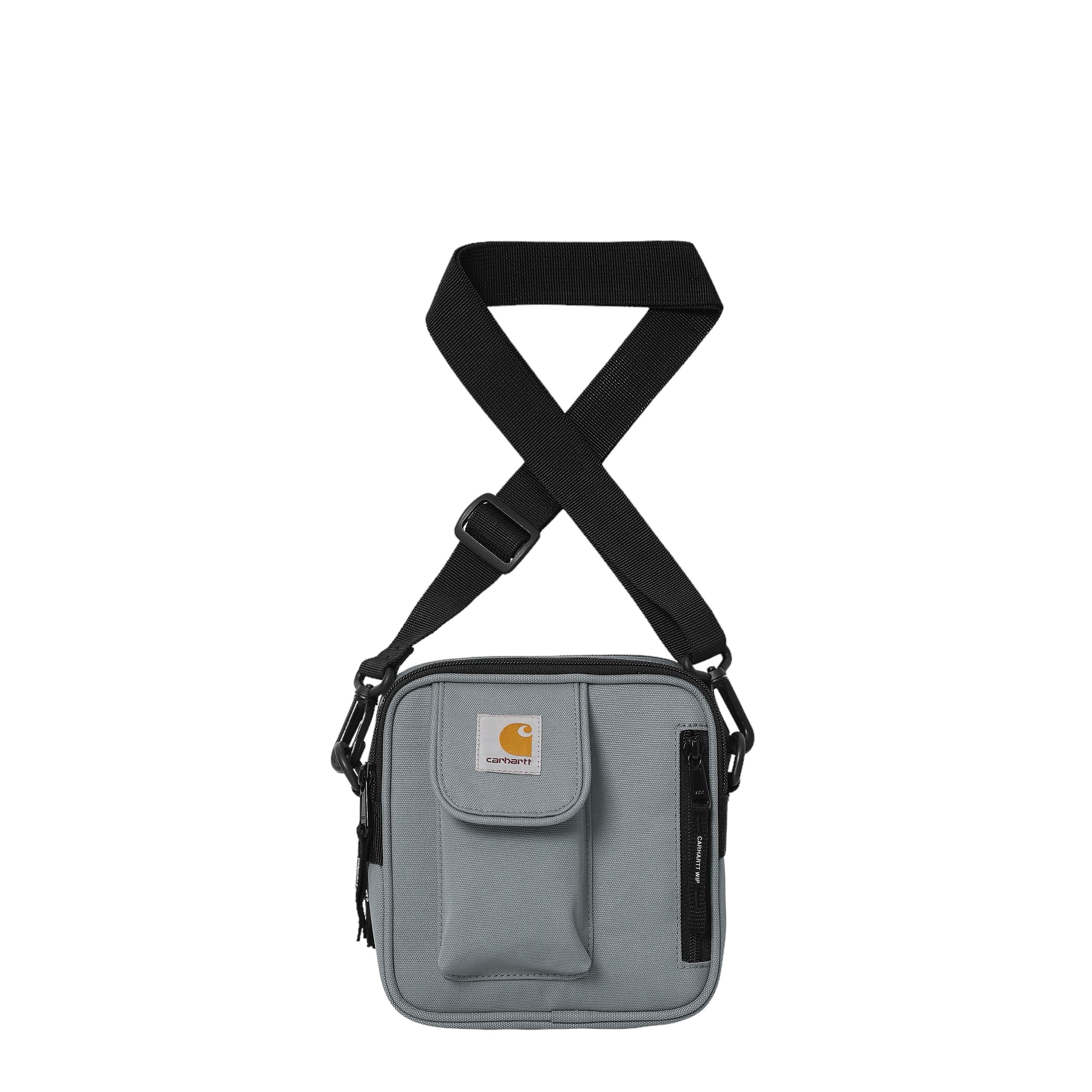 Small grey and black Carhartt shoulder bag woven logo. Free UK shipping on orders over £50.