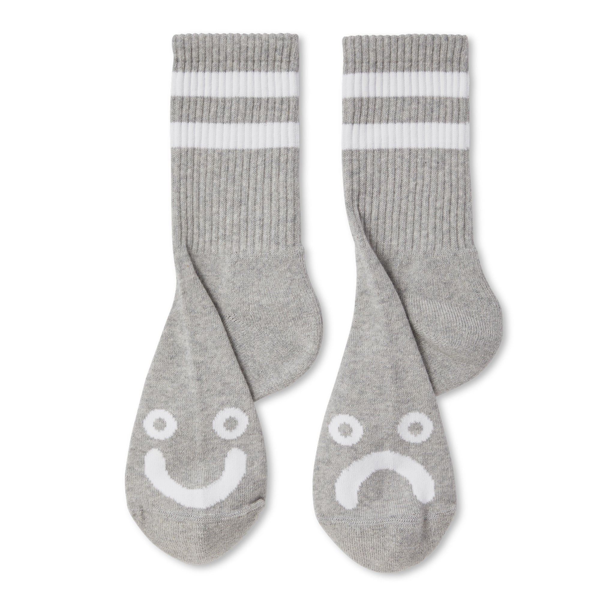 Polar Happy Sad Socks - Heather Grey