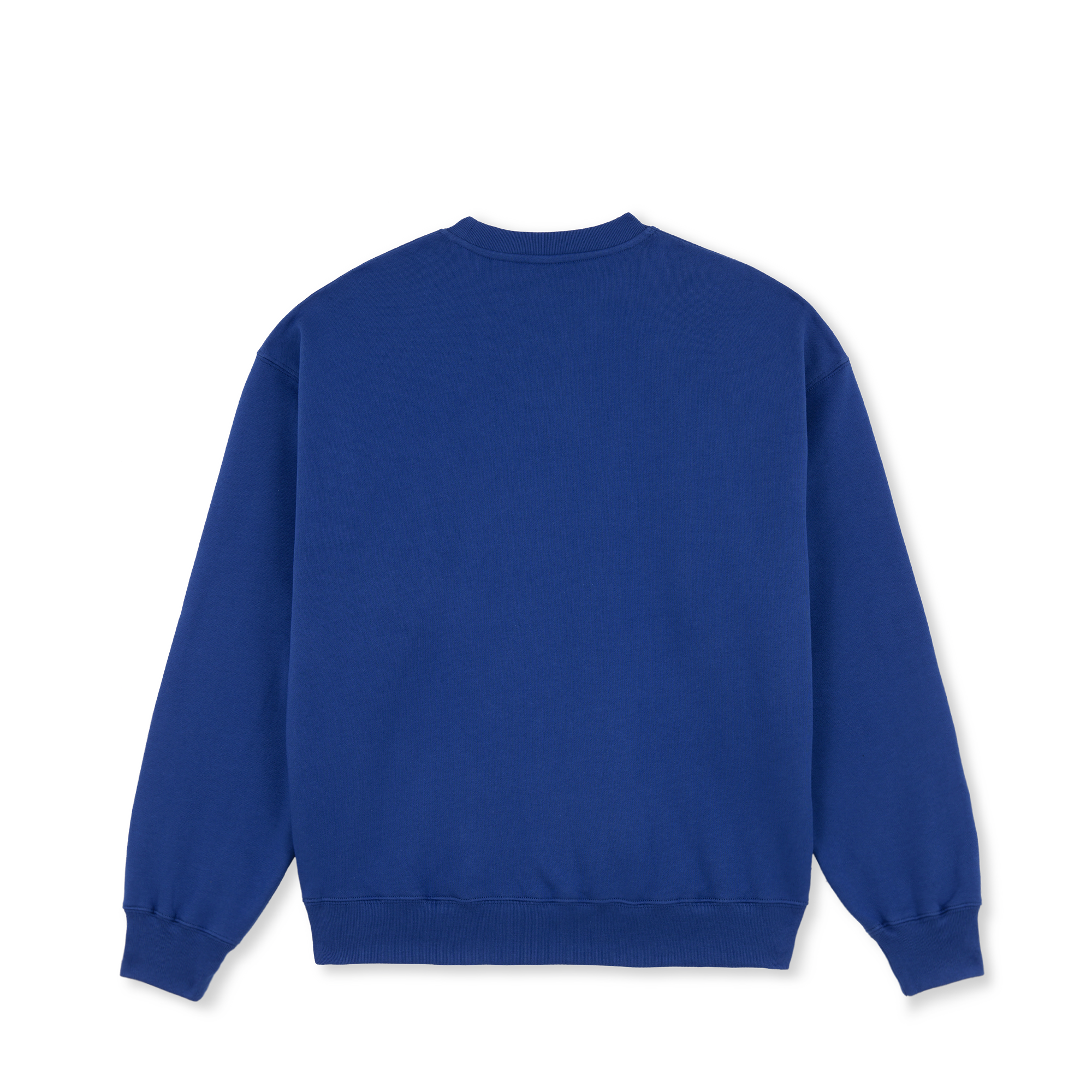 Deep blue polar Crewneck sweatshirt with orange logo on front. Free uk shipping on orders over £50