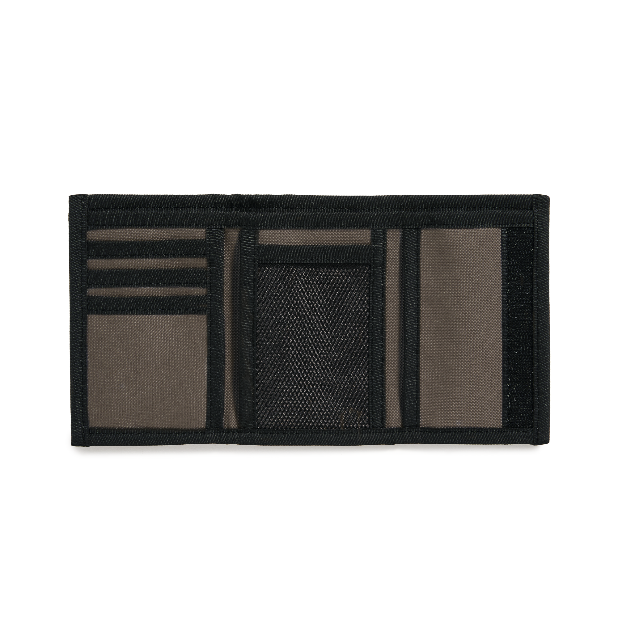 Grey polar velcro wallet with khaki logo on front. Card and cash pockets inside. Free uk shipping on orders over £50