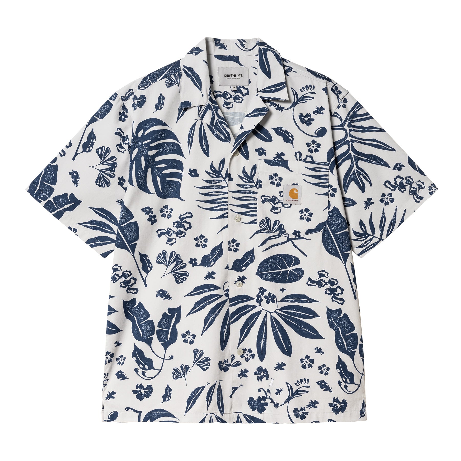 Carhartt WIP S/S Woodblock Shirt - Sonic Silver