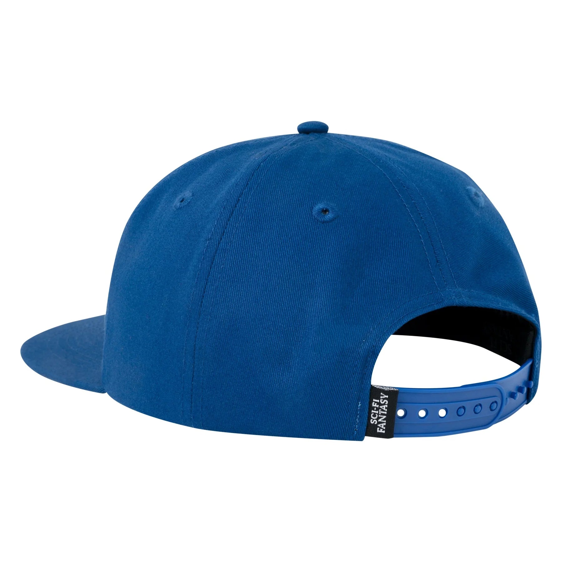 blue sci fi fantasy six panel cap with white logo on front. Free uk shipping on orders over £50