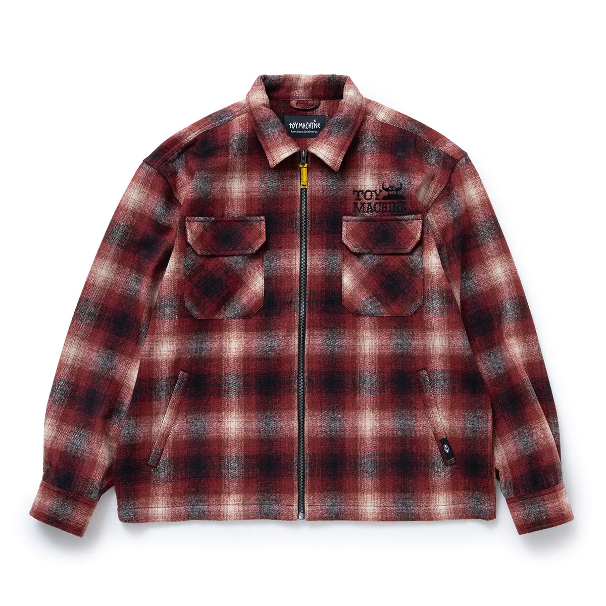 Toy Machine Japan Sect Eye Patch Zip Jacket - Red Plaid Check