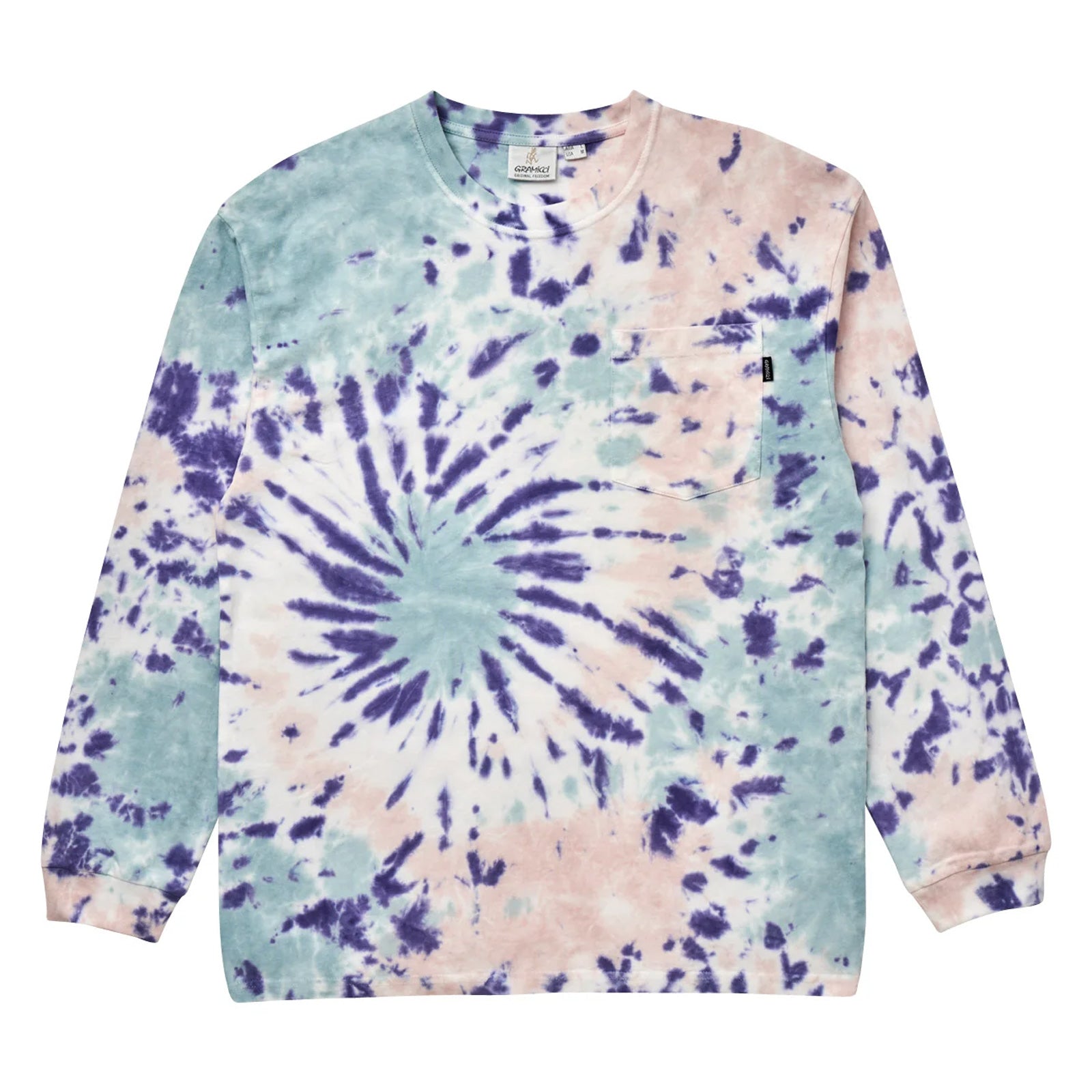 Gramicci Long Sleeve Pocket T-shirt - Blue Tie Dye