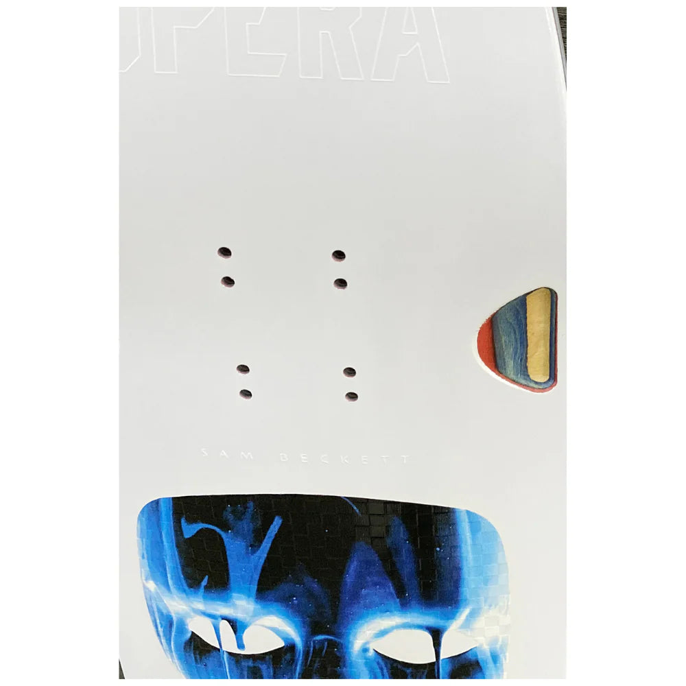 Opera Skateboards Sam Beckett Mask Drip EX7 Deck White - 8.75'