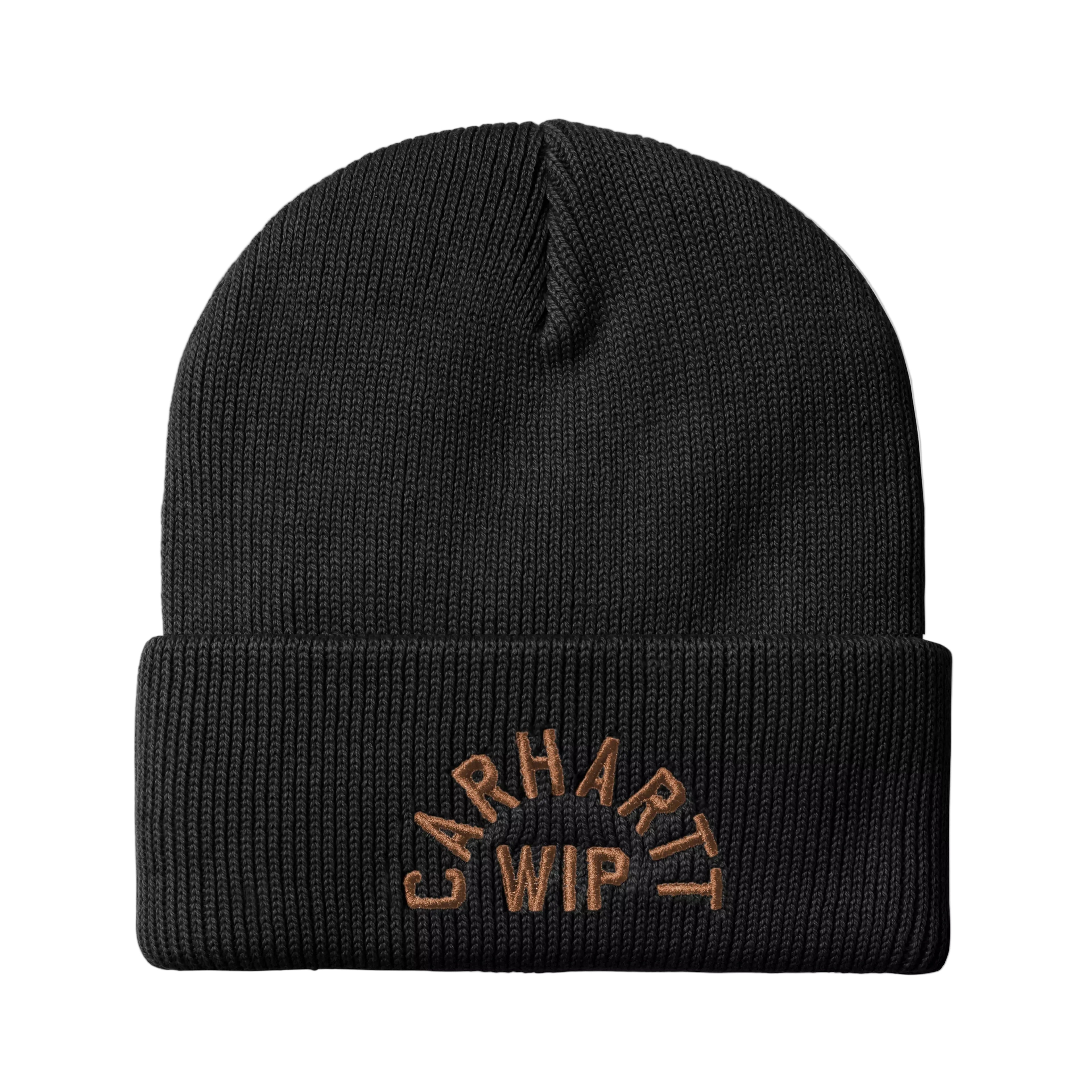 Carhartt WIP Arch Script Beanie - Black/WIP H Brown