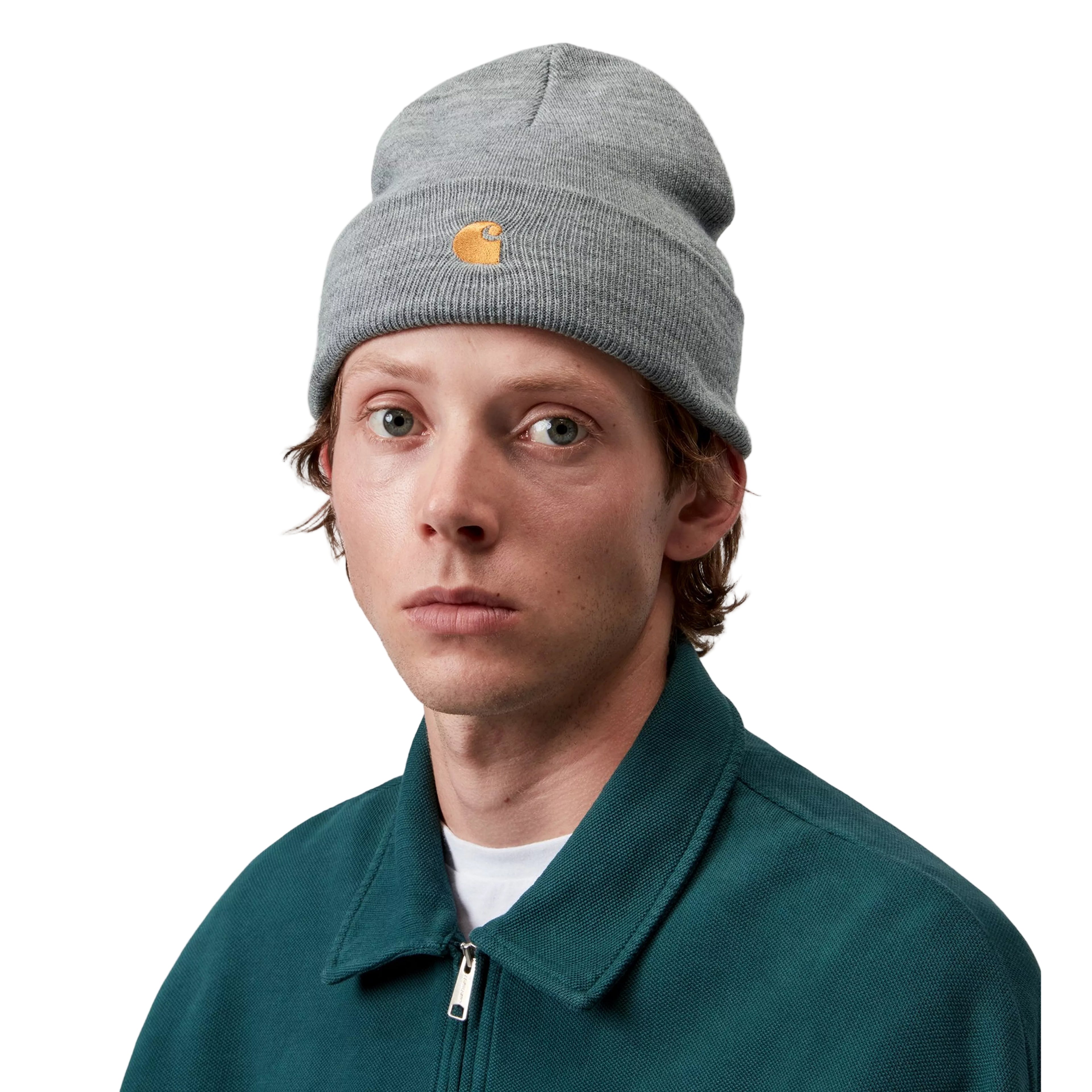 Carhartt WIP Chase Beanie - Grey Heather/Gold