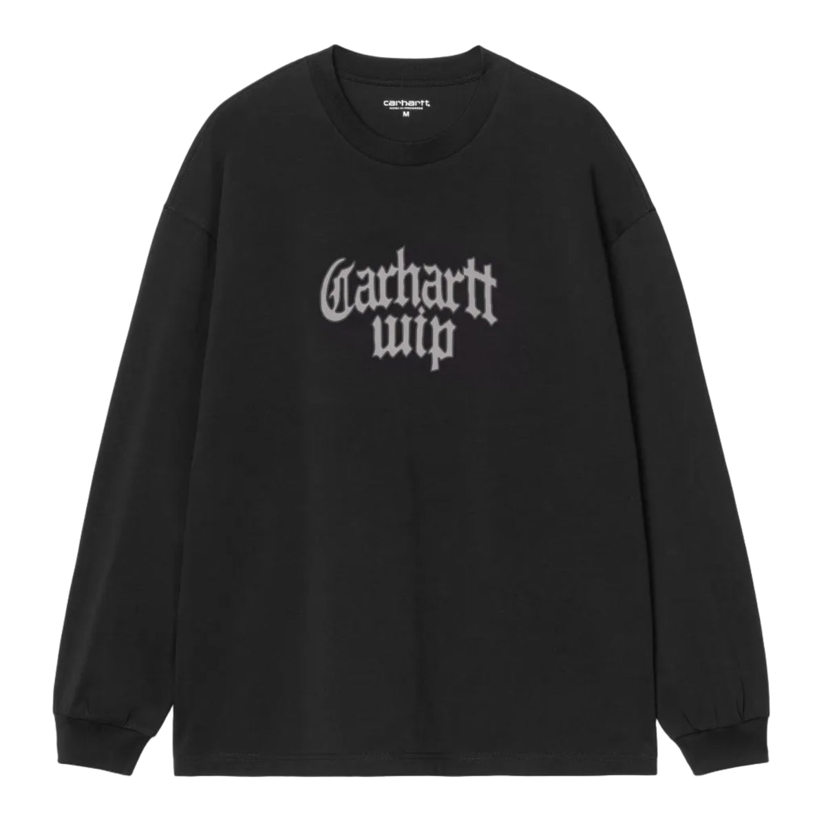 Carhartt WIP L/S Blackletter Script T-shirt - Black