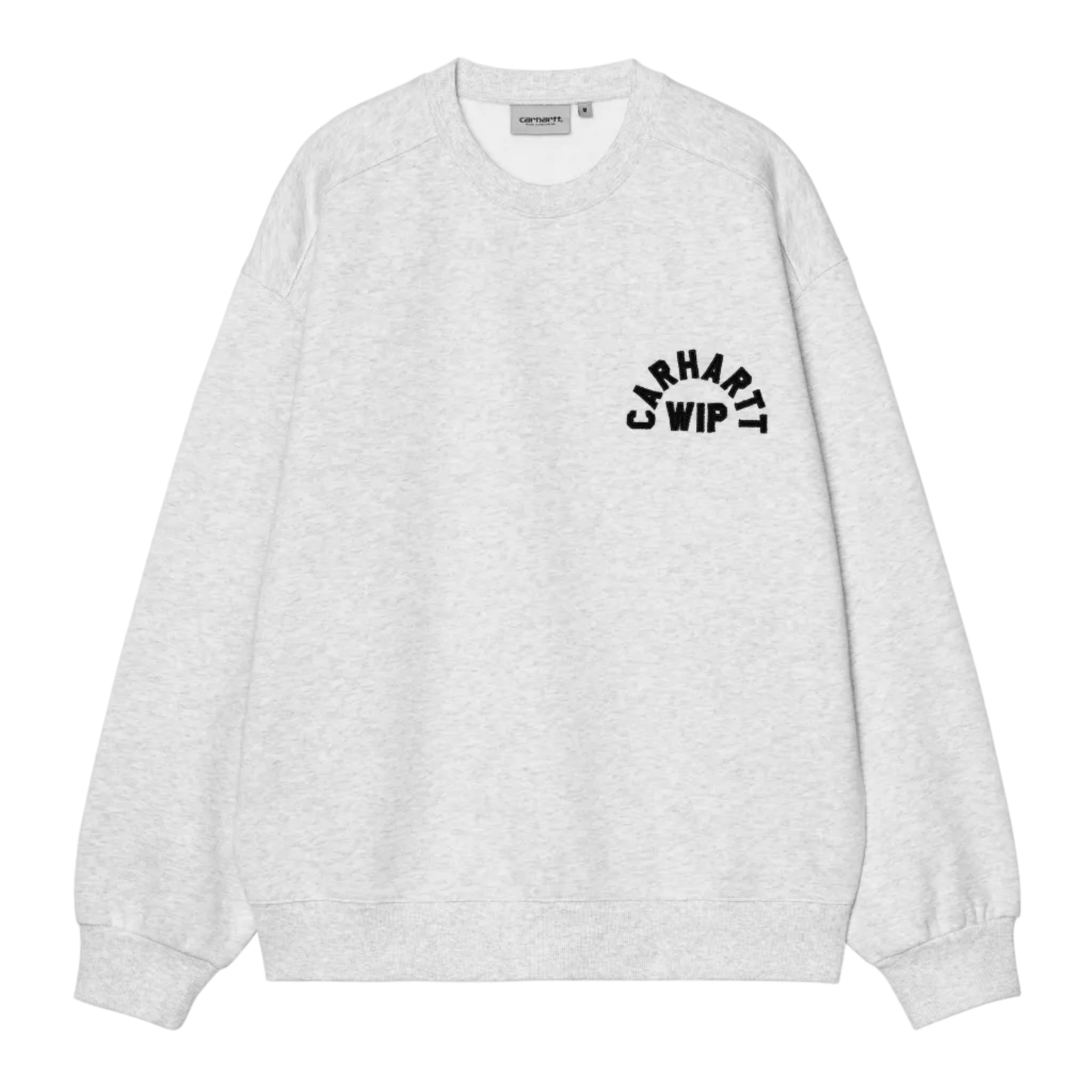 Carhartt WIP Arch Script Sweat - Ash Heather/Dark Navy