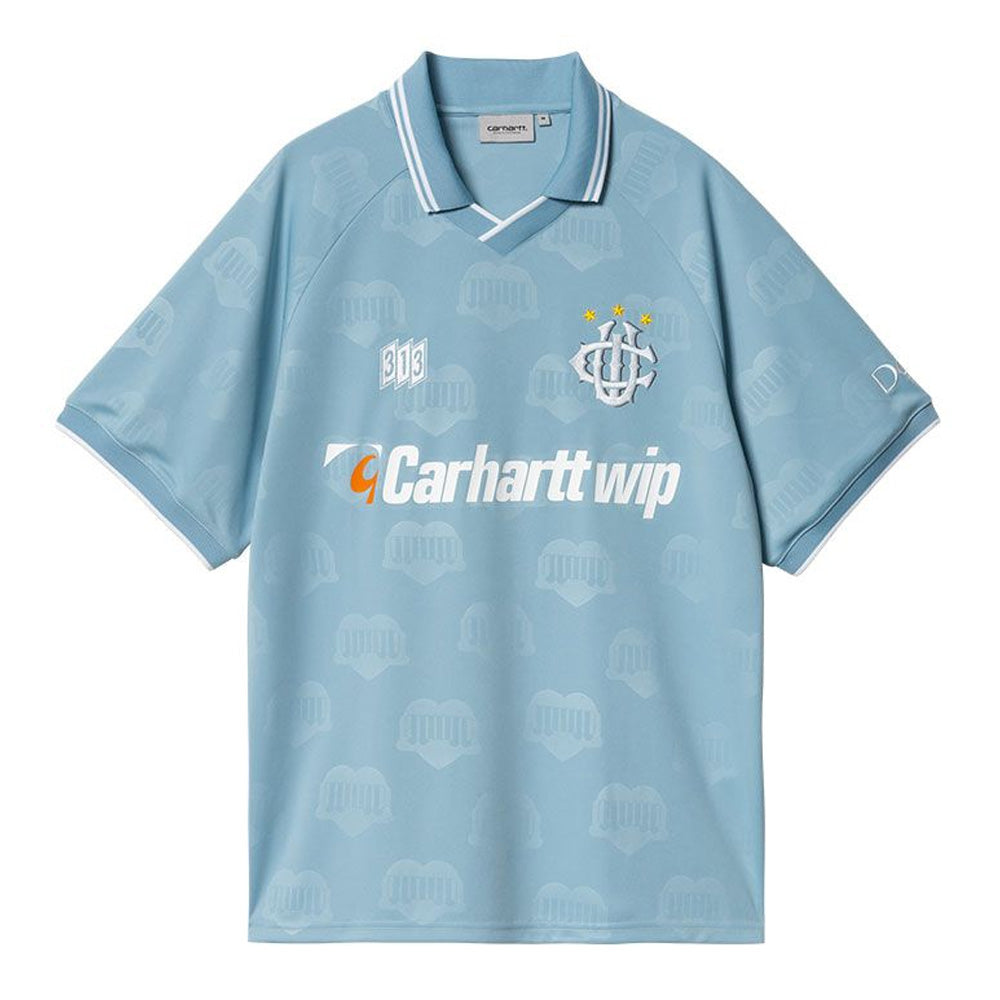 Carhartt WIP Hartt's Football Shirt - Blue Jacquard