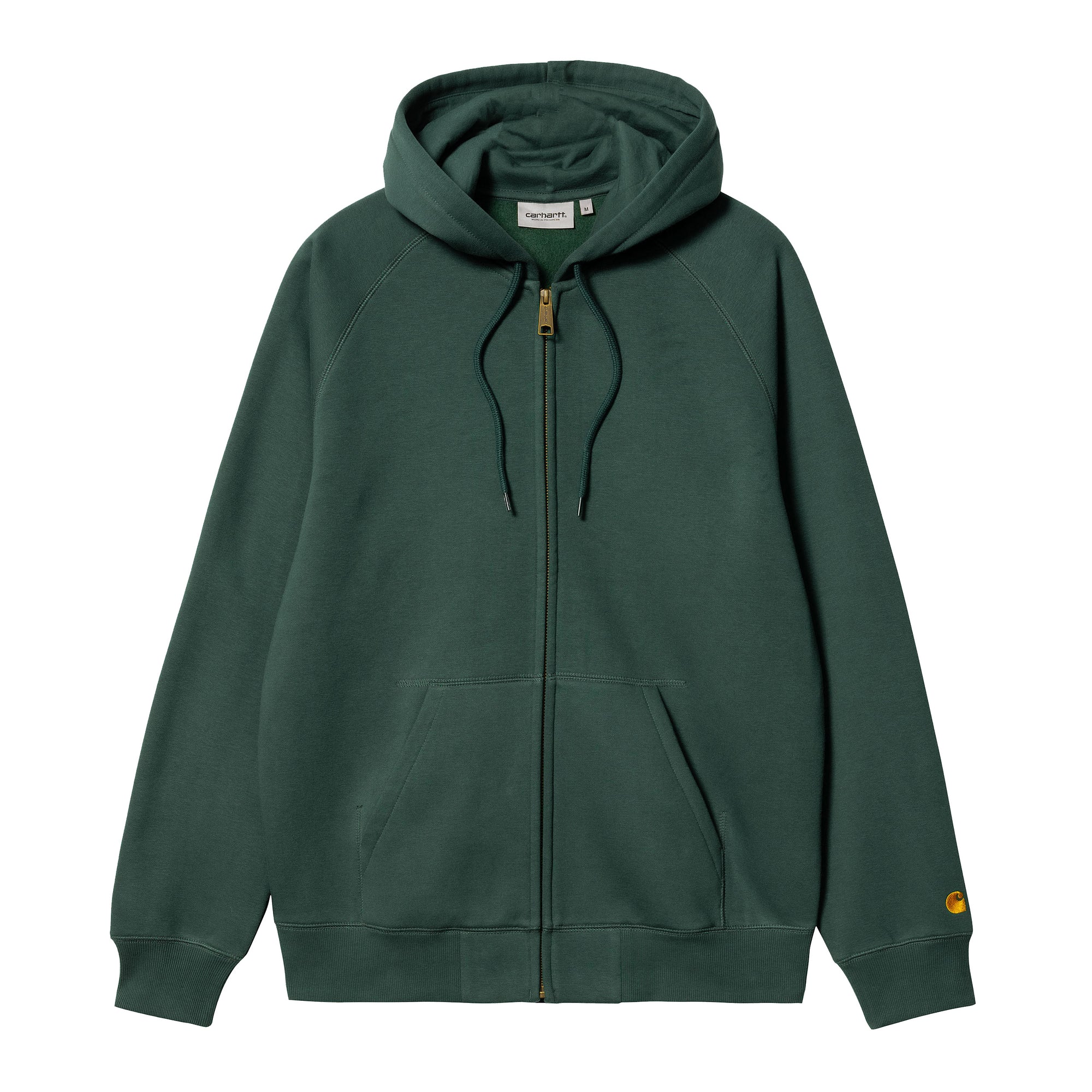 Carhartt WIP Chase Hooded Zip Sweatshirt in discovery green/gold is a timeless classic made of a cotton-polyester blend to keep you warm and comfortable. Pay with Klarna or Paypal.