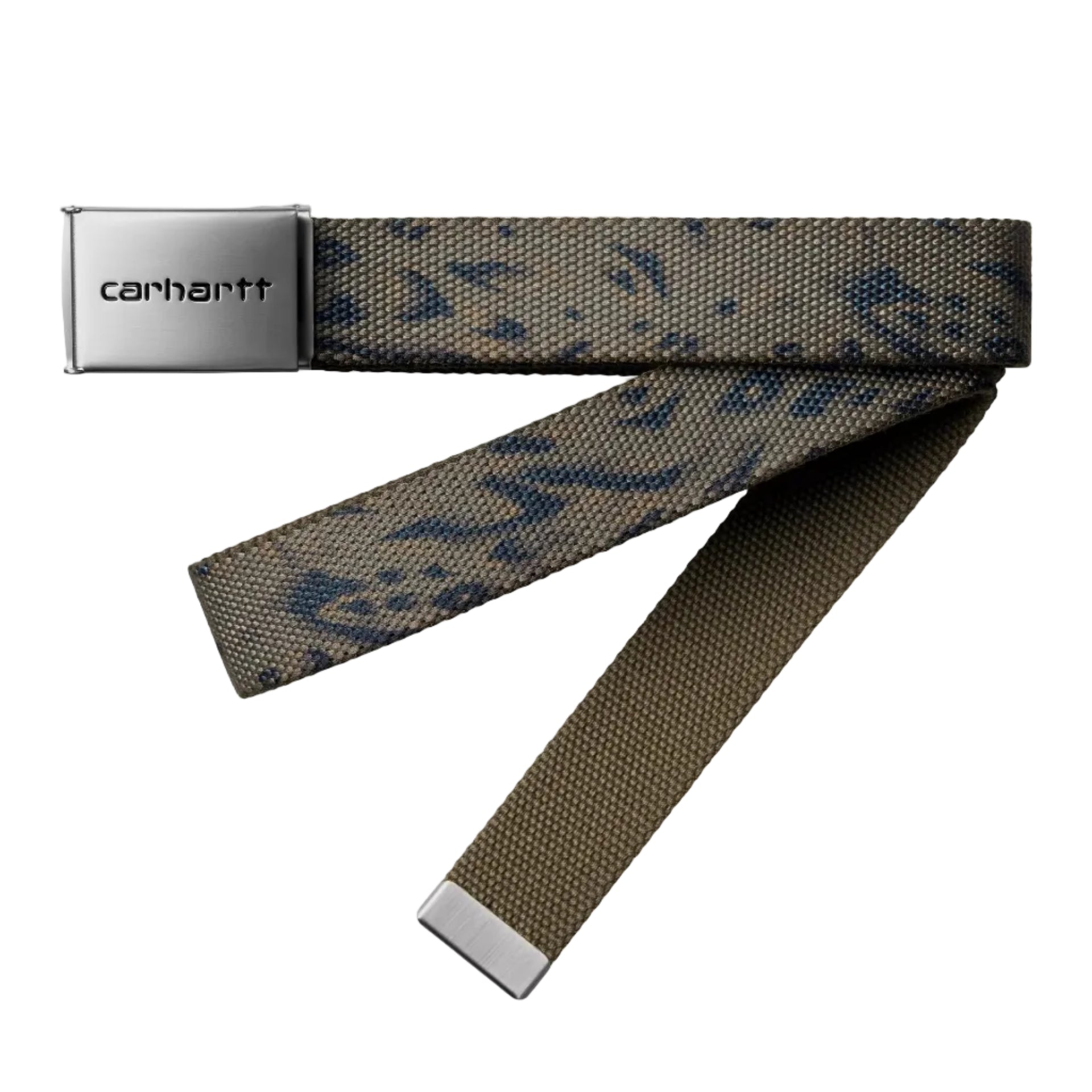 Carhartt Clip Belt Chrome - Duck Feather Print/Cypress