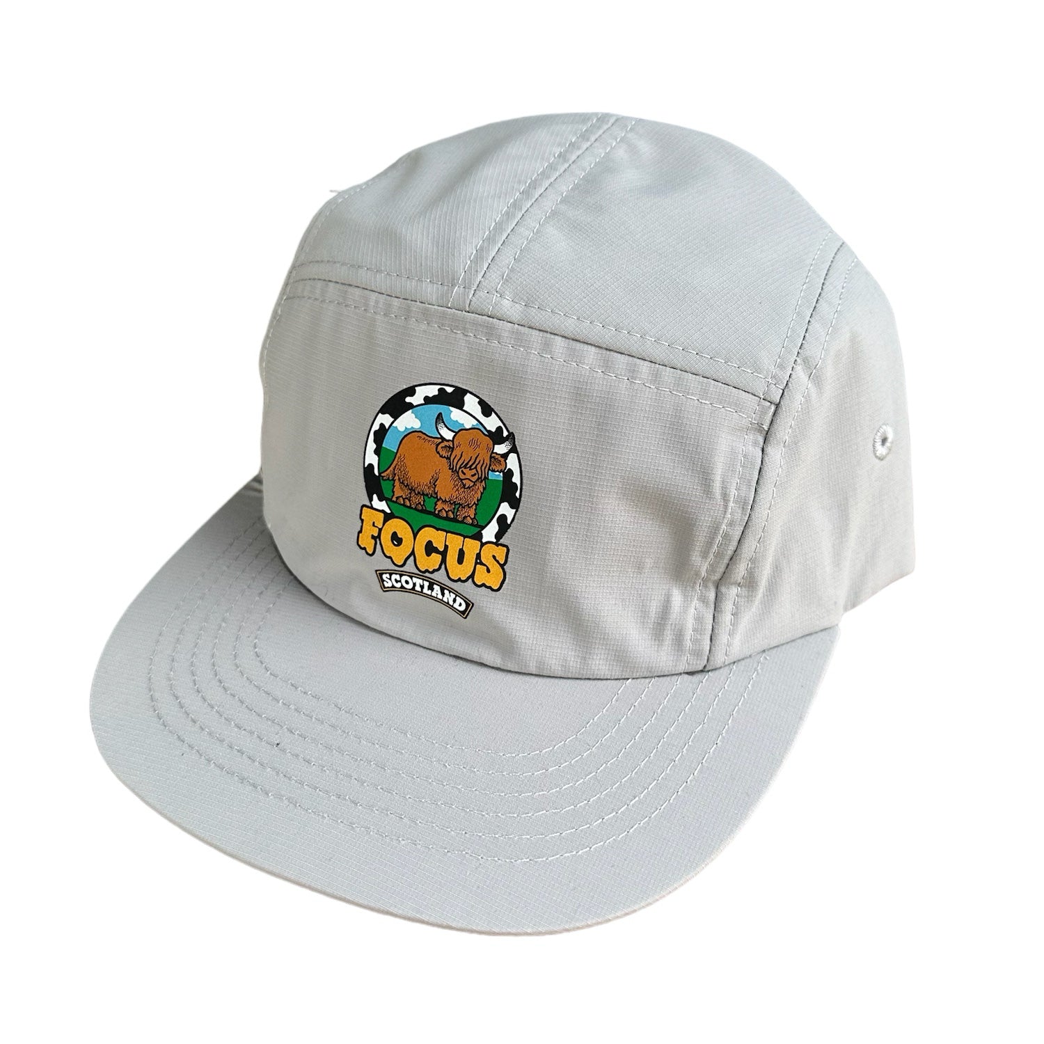 Focus Melted Coo Ripstop 5 Panel Cap - Light Grey