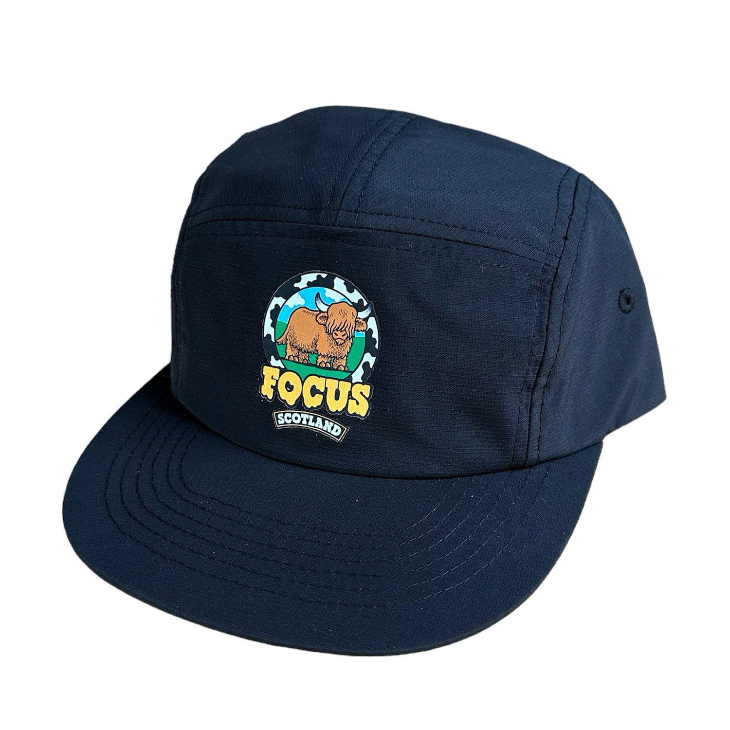 Focus Melted Coo Ripstop 5 Panel Cap - Black