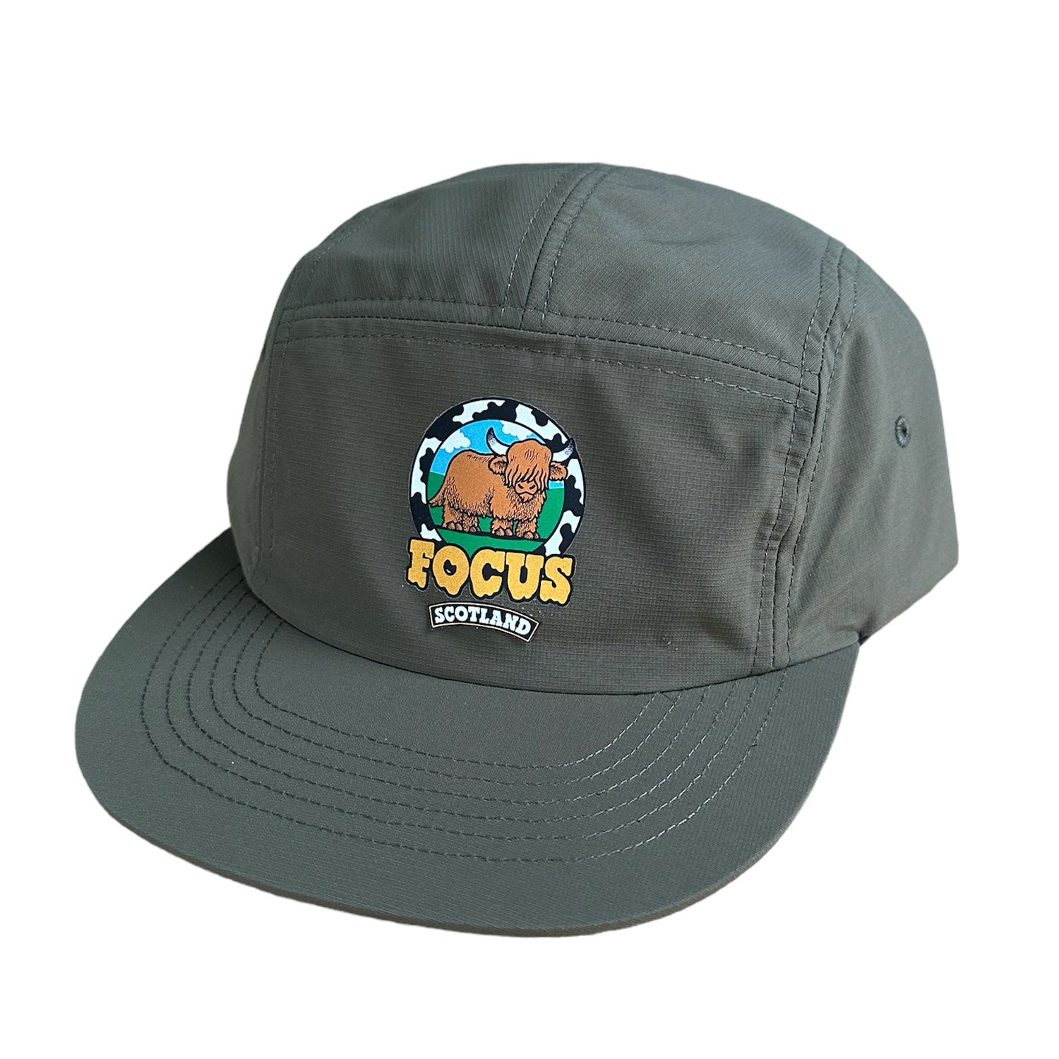 Focus Melted Coo Ripstop 5 Panel Cap - Olive Green