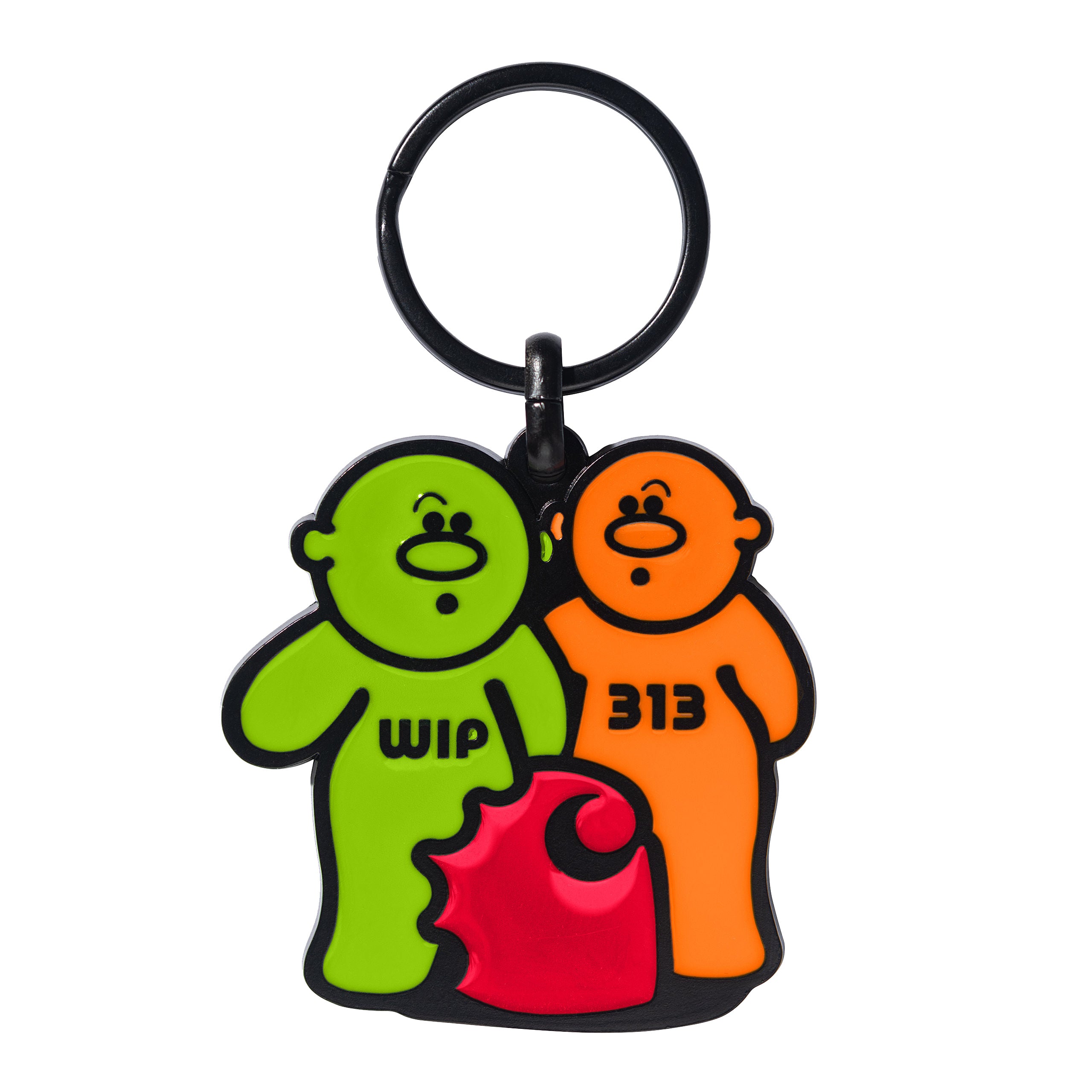 Green and orange gummy Carhartt keychain with red apple Carhartt logo. Free UK shipping on orders over £50.