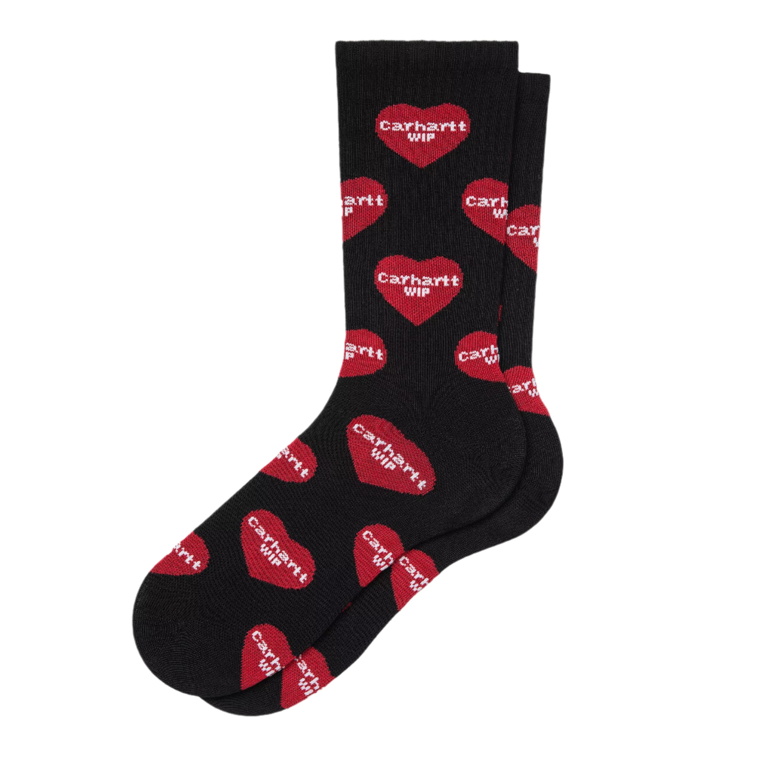 Carhartt WIP Heart Socks - Heart Logo Red/Black