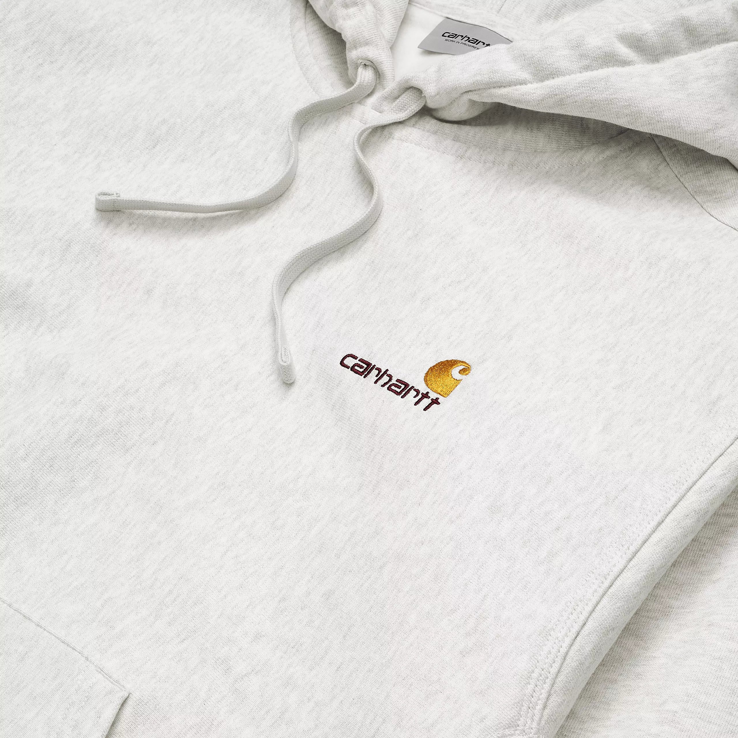 Carhartt WIP American Script Hooded Sweatshirt - Ash Heather