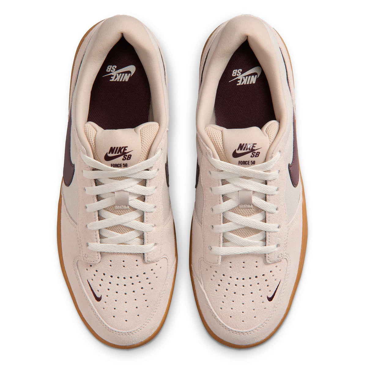 Nike SB Force 58 Shoes - Cream II/Burgundy Crush