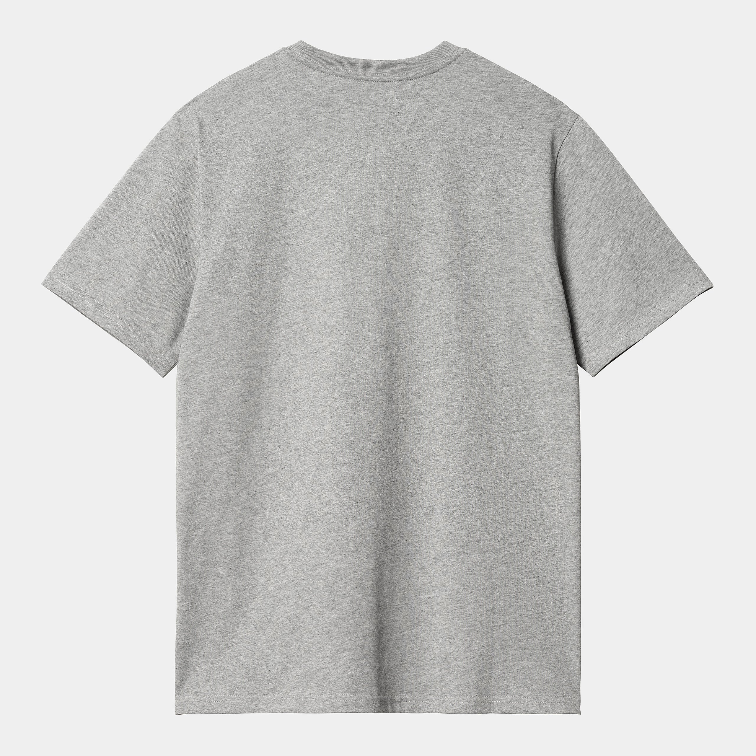 Grey Carhartt tshirt with woven logo on the front pocket. Free UK shipping on orders over £50.