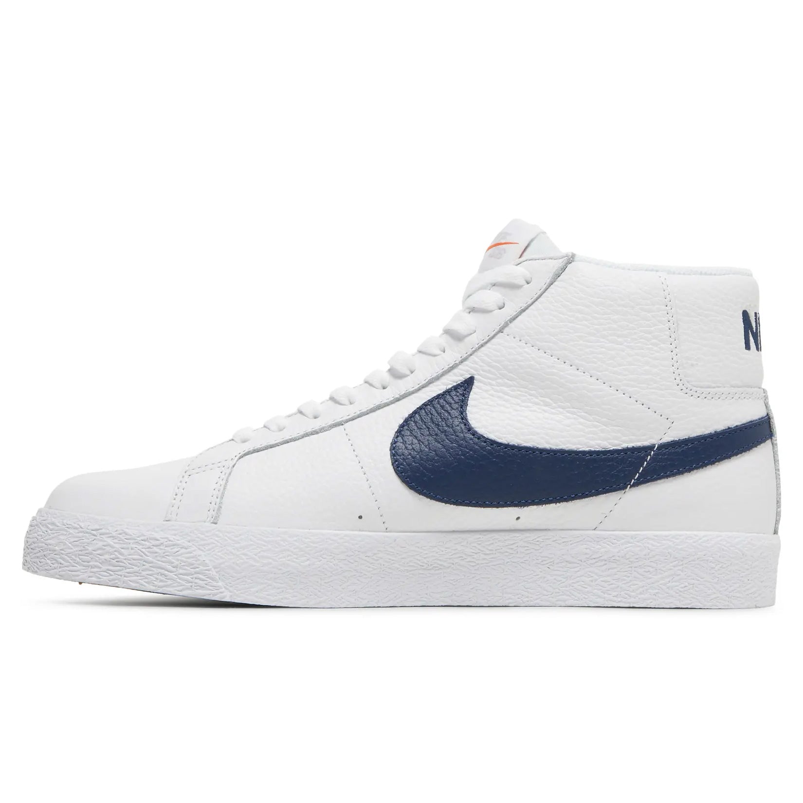 Nike SB Blazer Mid ISO Shoes - White/Navy-White-Safety Orange