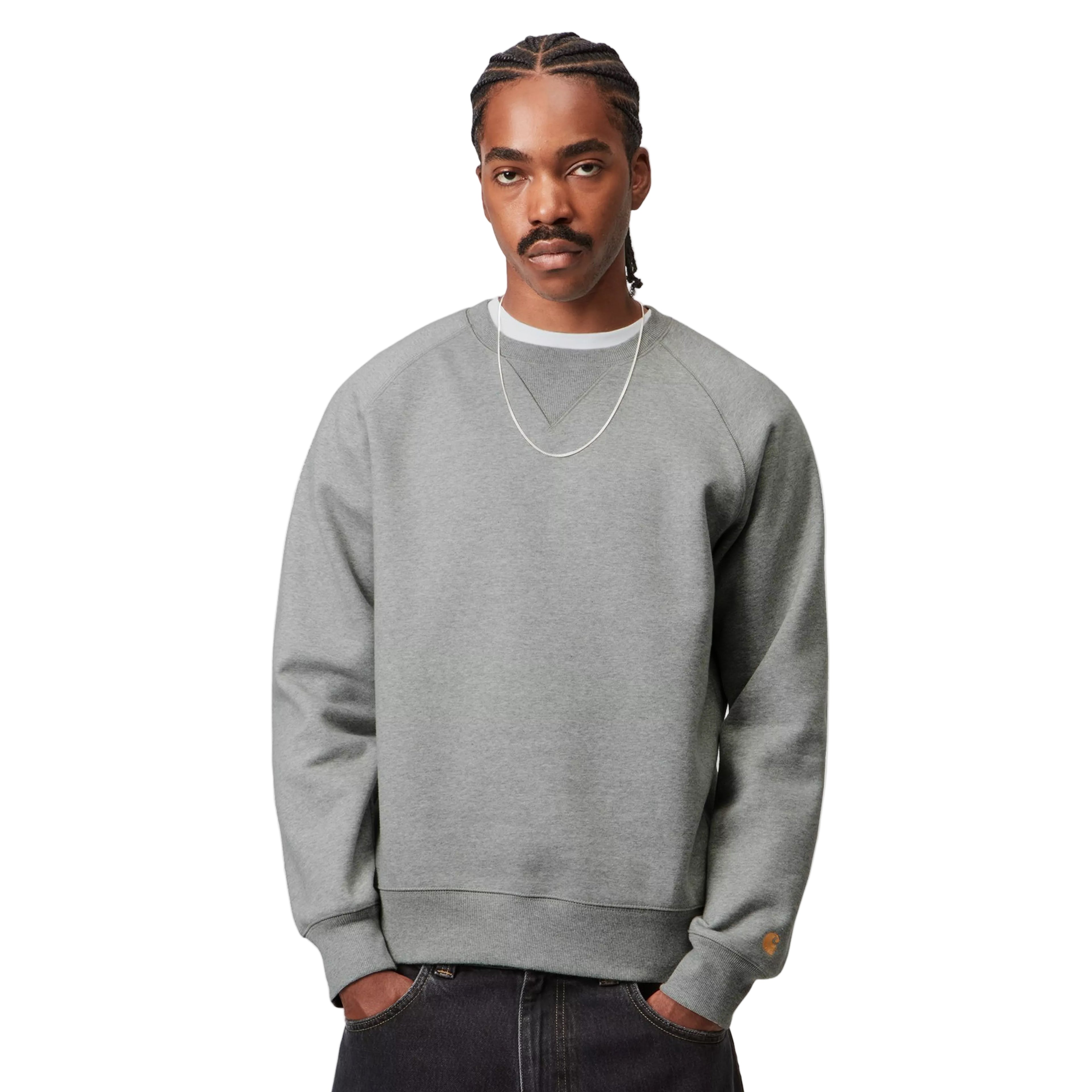 Carhartt WIP Chase Sweatshirt - Grey Heather/Gold