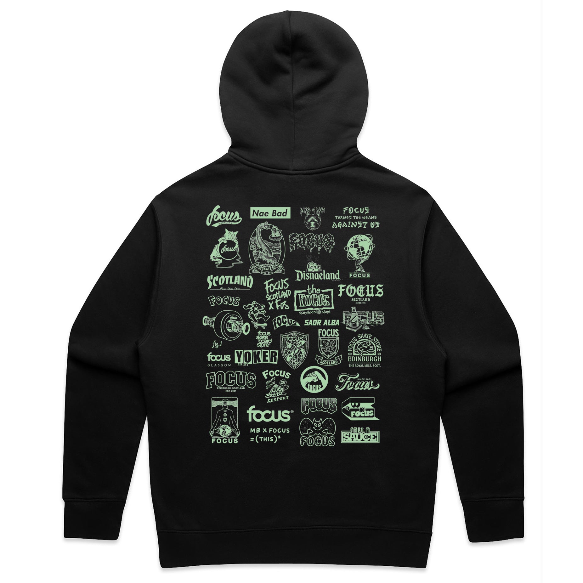 Focus Greatest Hits XXV Hooded Sweatshirt - Black/Celadon