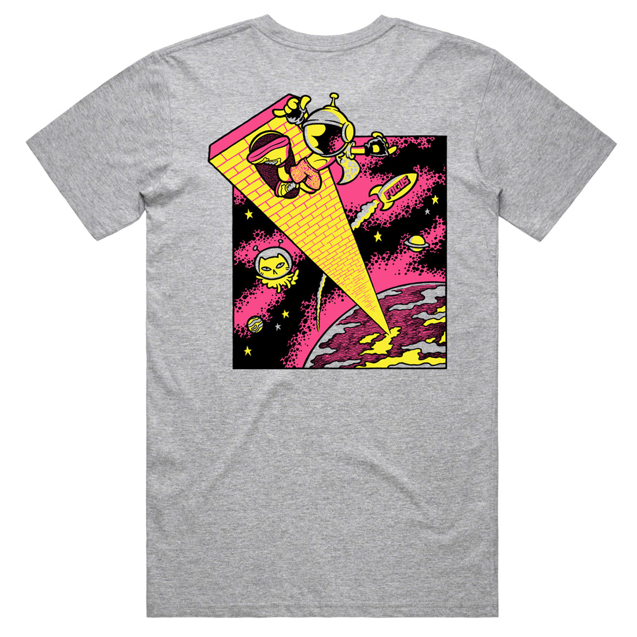 Focus x ASICS Skateboarding Wallride Challenge T-Shirt - Heather Grey