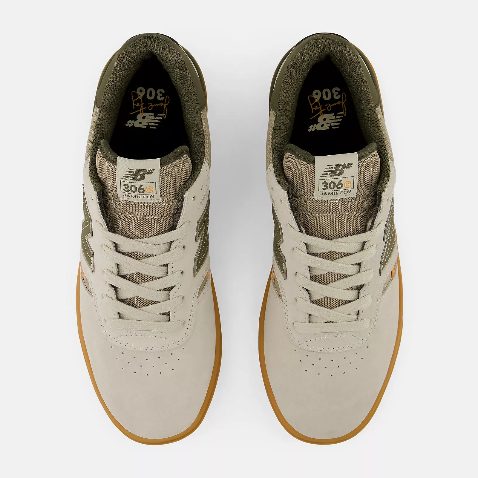 New Balance Numeric Jamie Foy NM306 Cupsole Shoes - Timberwolf/Dark Moss