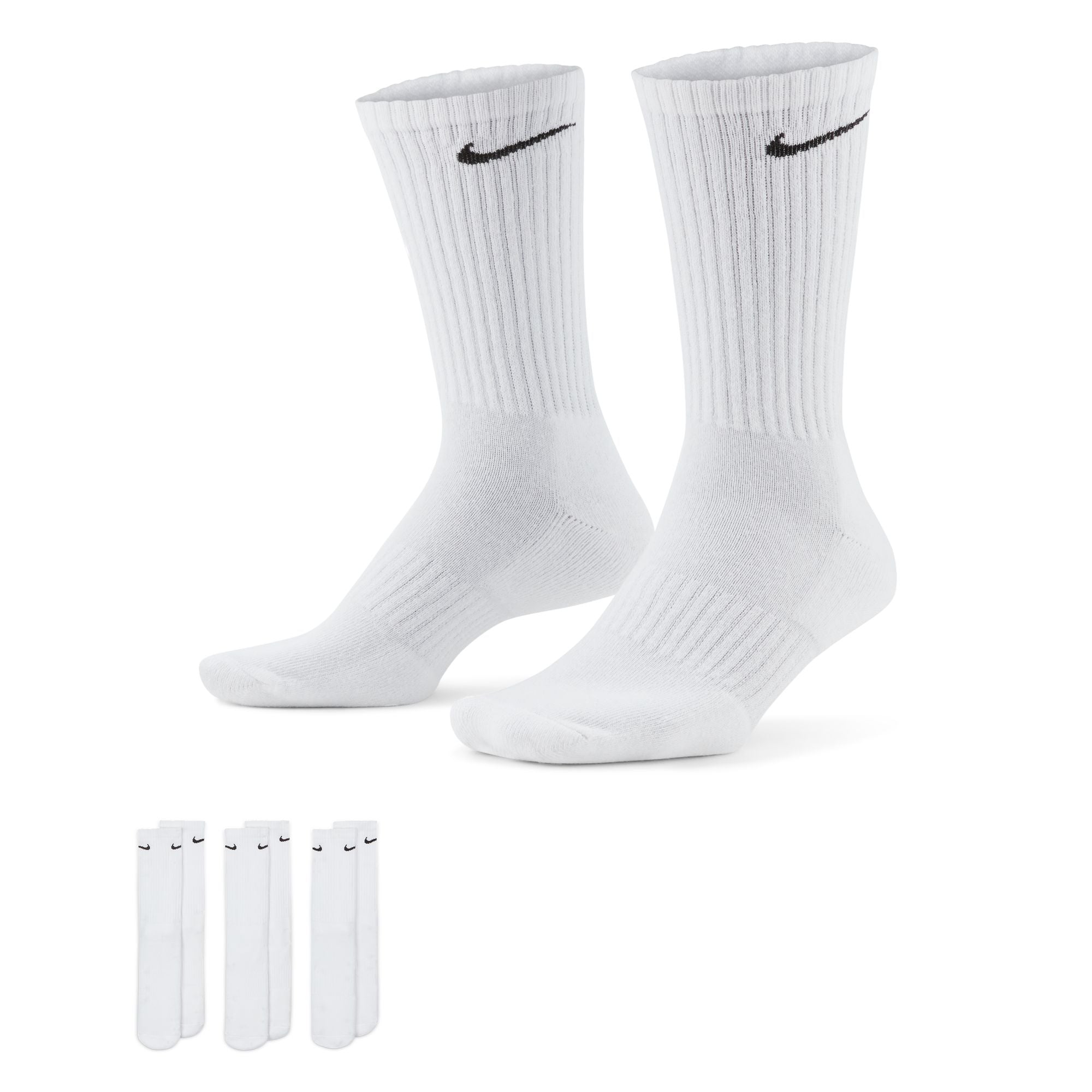 Nike Everyday Cushioned Training Crew Socks - White 3 Pack