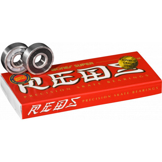 set of 8 super reds 608 skateboard bearings from bones