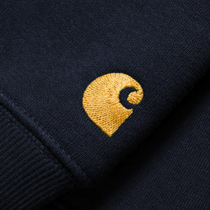 Carhartt WIP Hooded Chase Zip Sweatshirt - Black/Gold