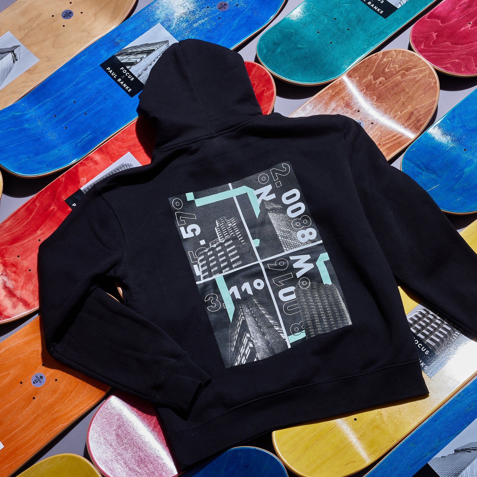 Focus x Paul Banks All The Buildings Hooded Sweatshirt - Black