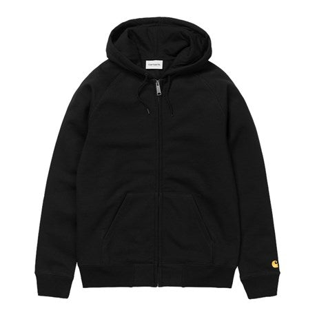 Carhartt WIP Hooded Chase Zip Sweatshirt - Black/Gold
