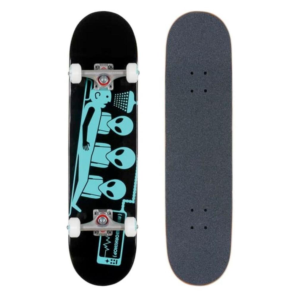 Alien skateboards 7.5 'abduction army' graphic blue and black complete skateboard